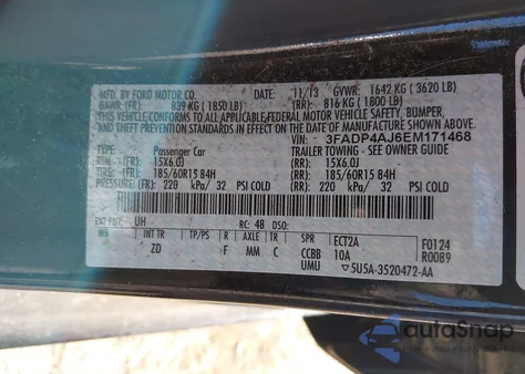 2014 Ford Fiesta S from USA, damaged, VIN 3FADP4AJ6EM171468